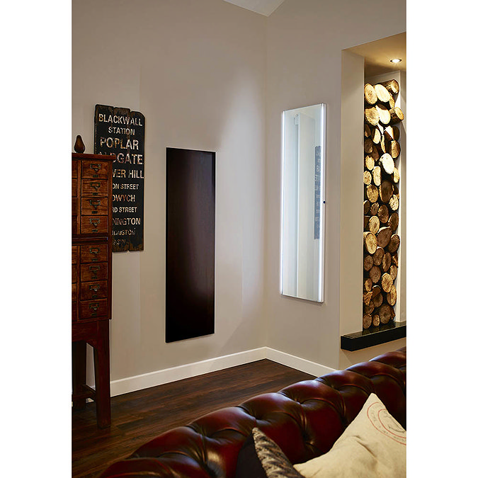 Hudson Reed 900 Watt Infrared Heating Panel H1100 x W550mm - Black Glass - INF005 In Bathroom Large
