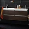 Hudson Reed Ambit Double Basin & Cabinet - Oak Finish W1200 x D380mm - FAM002 Large Image