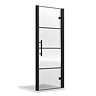 Hudson Reed Apex Matt Black Hinged Shower Door - Sizes  Profile Large Image