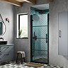 Hudson Reed Apex Matt Black Hinged Shower Door - Sizes Large Image