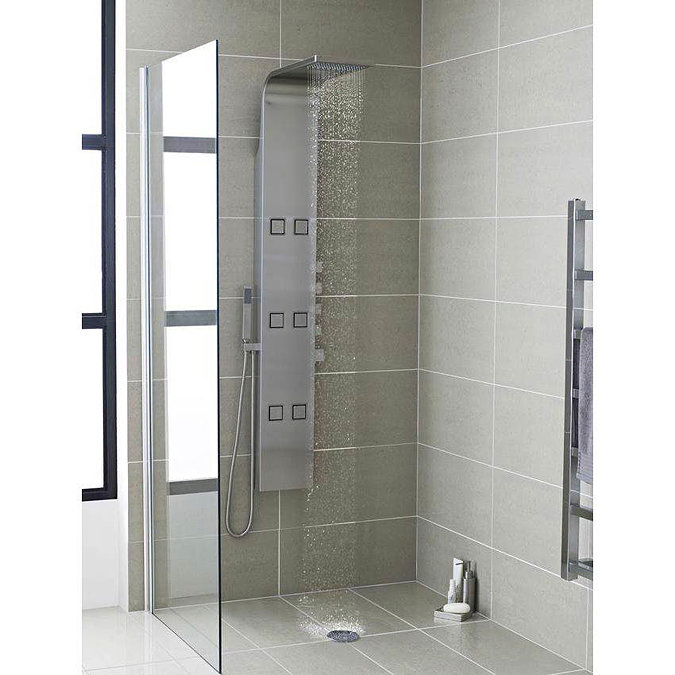 Hudson Reed Astral Thermostatic Shower Panel - Stainless Steel - AS326 Profile Large Image