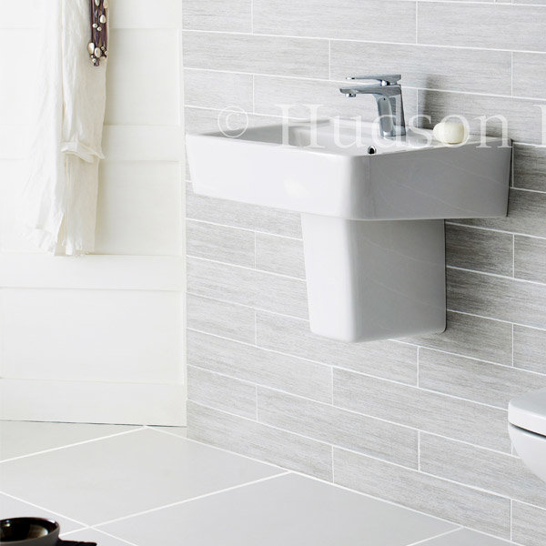 Hudson Reed - Bainbridge 600 Basin 1TH & Semi Pedestal - CBA001 Profile Large Image