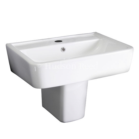 Hudson Reed - Bainbridge 600 Basin 1TH & Semi Pedestal - CBA001 Large Image