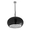 Hudson Reed - Black and Chrome Fixed Head and Ceiling Mounted Arm - HEAD77-ARM16 Large Image