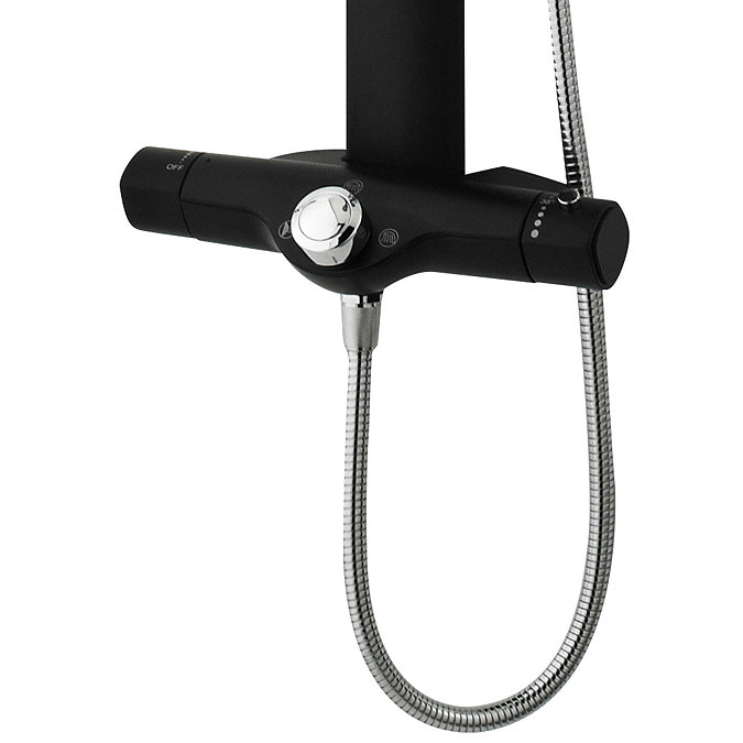 Hudson Reed - Black Domino Thermostatic Bar Valve and Shower Kit - A3702 Standard Large Image