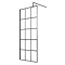 Hudson Reed 700mm Black Frame Wetroom Screen with Support Arm - WRSF070 Large Image
