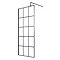 Hudson Reed 760mm Black Frame Wetroom Screen with Support Arm - WRSF076 Large Image