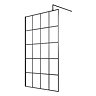 Hudson Reed 1000mm Black Frame Wetroom Screen with Support Arm - WRSF10 Large Image