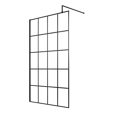 Hudson Reed Black Frame Wetroom Screen with Support Arm  Profile Large Image