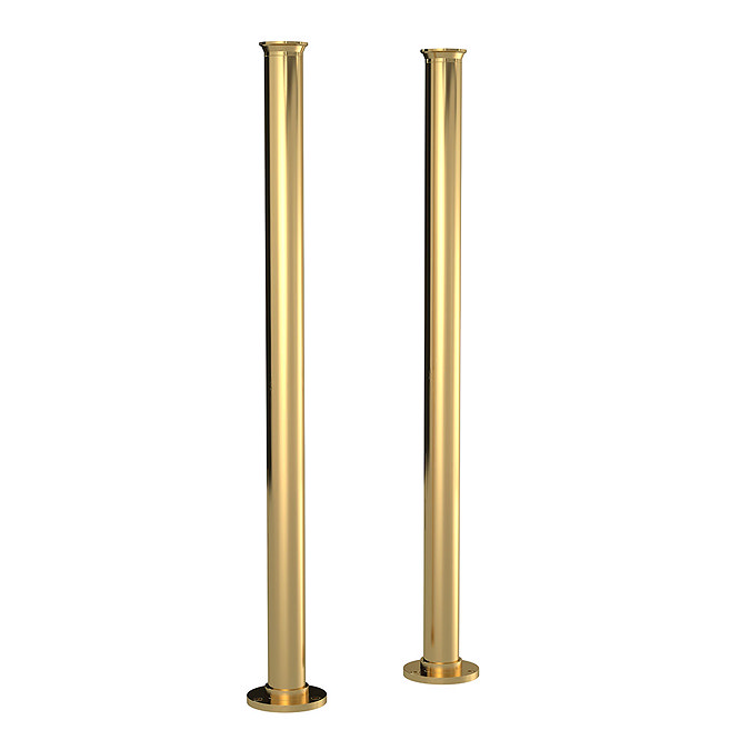 Hudson Reed Brushed Brass Freestanding Bath Standpipes - DA811 Large Image