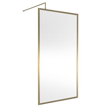 Hudson Reed Brushed Brass Full Outer Framed 8mm Wetroom Screen with Support Arm (1950mm High)