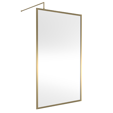 Hudson Reed Brushed Brass Full Outer Framed 8mm Wetroom Screen with Support Arm (1950mm High)