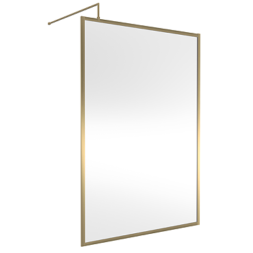 Hudson Reed Brushed Brass Full Outer Framed 8mm Wetroom Screen with Support Arm (1950mm High)