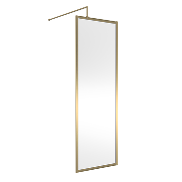 Hudson Reed Brushed Brass Full Outer Framed 8mm Wetroom Screen with Support Arm (1950mm High)