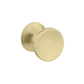 Hudson Reed Brushed Brass Indented Round Knob Furniture Handle - 30mm Diameter - H313 Large Image