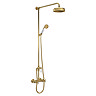 Hudson Reed Brushed Brass Thermostatic Shower Valve & Rigid Riser Kit - A8117 Large Image