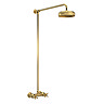 Hudson Reed Brushed Brass Thermostatic Shower Valve with Rigid Riser & Fixed Head - A8118 Large Imag
