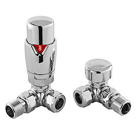 Hudson Reed Chrome Corner Thermostatic Radiator Valve Pack - HT317 Large Image