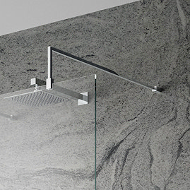 Hudson Reed Chrome Square Fixed Wet Room Support Arm Large Image