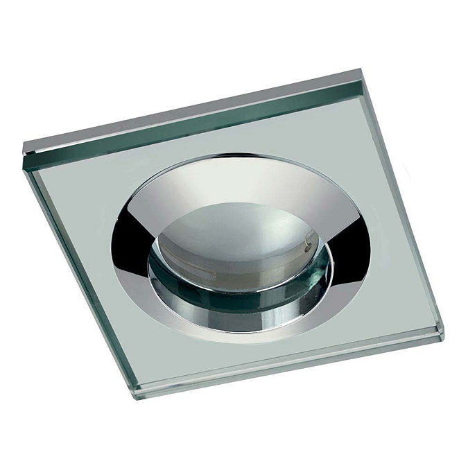 Hudson Reed Chrome Square Glass Shower Light Fitting - SE381010 Large Image