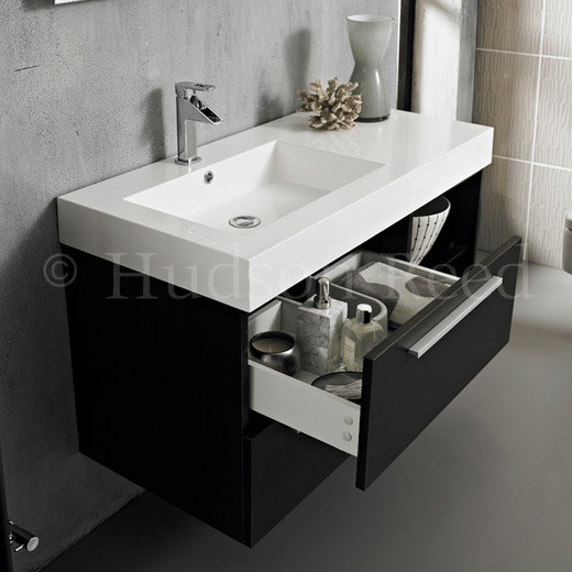 Hudson Reed Console Basin & Cabinet - Wenge Finish - W1000 x D480mm RF034 Profile Large Image