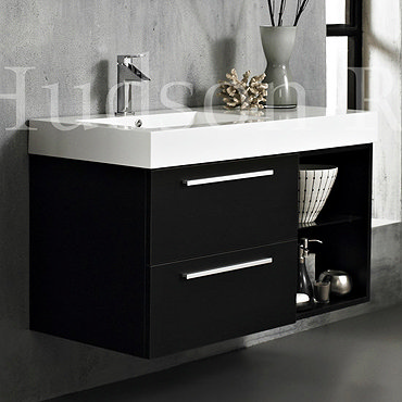 Hudson Reed Console Basin & Cabinet - Wenge Finish - W1000 x D480mm RF034 Profile Large Image