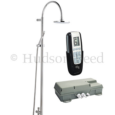 Hudson Reed Remote Digital Shower with Minimalist Grand Rigid Riser Profile Large Image