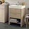 Hudson Reed - Dunbar Light Oak Basin & Cabinet W600 x D480mm - FDB001 Profile Large Image