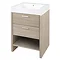 Hudson Reed - Dunbar Light Oak Basin & Cabinet W600 x D480mm - FDB001 Large Image