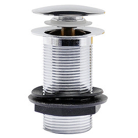 Hudson Reed Easy Clean Sprung Plug Basin Waste - Unslotted - Chrome - E338 Large Image