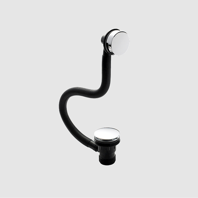 Hudson Reed Easyclean Sprung Plug Bath Waste with Modern Overflow - Chrome - E327  Profile Large Image