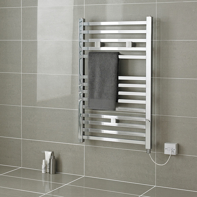 Hudson Reed Electric Only Square Heated Towel Rail - Chrome - HL150 Profile Large Image