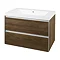 Hudson Reed - Erin Textured Oak Basin & Cabinet W800 x D480mm - FEN003 Large Image