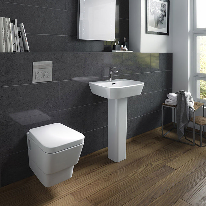 Hudson Reed - Farnham 4 Piece Wall Hung Bathroom Suite - Wall hung toilet & 1TH Basin with Pedestal 
