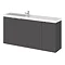 Hudson Reed Fusion 1000mm Gloss Grey Compact Wall Hung Unit & Basin Large Image