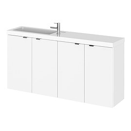 Hudson Reed Fusion 1000mm Gloss White Compact Wall Hung Unit & Basin Large Image