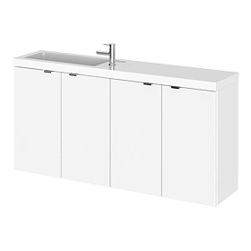 Hudson Reed Fusion 1000mm Gloss White Compact Wall Hung Unit & Basin Large Image