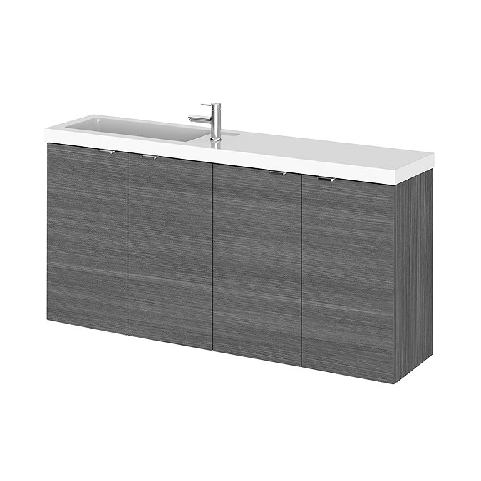 Hudson Reed Fusion 1000mm Grey Avola Compact Wall Hung Unit & Basin