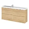 Hudson Reed Fusion 1000mm Natural Oak Compact Wall Hung Unit & Basin Large Image