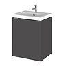 Hudson Reed Fusion 400mm Gloss Grey Full Depth Wall Hung Unit & Basin Large Image