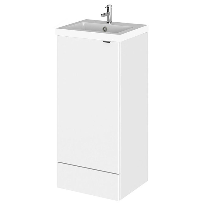 Hudson Reed Fusion 400mm Gloss White Full Depth Unit + Basin Large Image