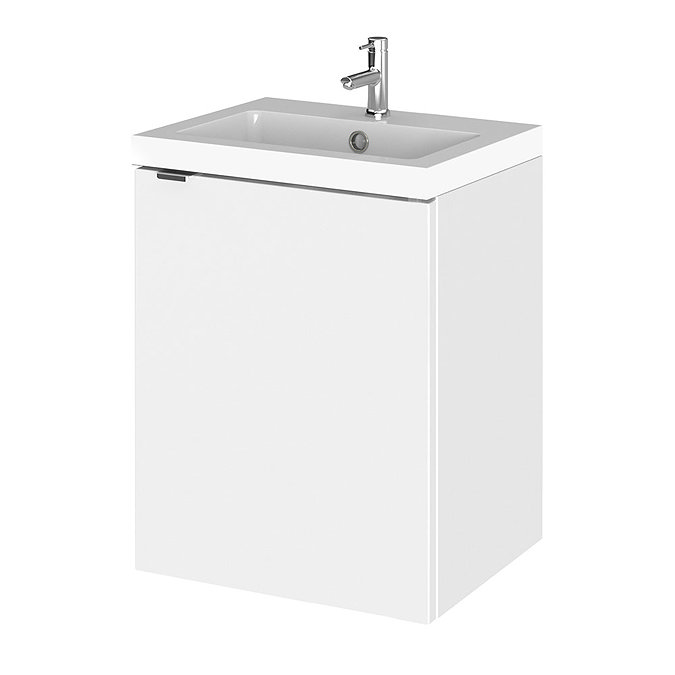 Hudson Reed Fusion 400mm Gloss White Full Depth Wall Hung Unit & Basin Large Image