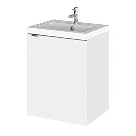 Hudson Reed Fusion 400mm Gloss White Full Depth Wall Hung Unit & Basin Large Image