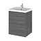 Hudson Reed Fusion 400mm Grey Avola Full Depth Wall Hung Unit & Basin