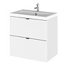 Hudson Reed Fusion 500mm Gloss White Full Depth Wall Hung 2-Drawer Unit & Basin Large Image