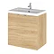 Hudson Reed Fusion 500mm Natural Oak Full Depth Wall Hung 2-Door Unit & Basin Large Image