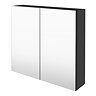 Hudson Reed Fusion 800mm Gloss Grey 50/50 Mirror Unit - OFF919