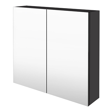 Hudson Reed Fusion 800mm Gloss Grey 50/50 Mirror Unit - OFF919