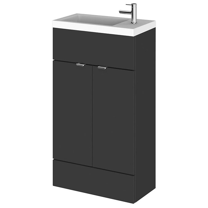 Hudson Reed Fusion Gloss Grey 505x260mm Compact Vanity Unit & Basin Large Image