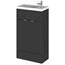 Hudson Reed Fusion Gloss Grey 505x260mm Compact Vanity Unit & Basin Large Image